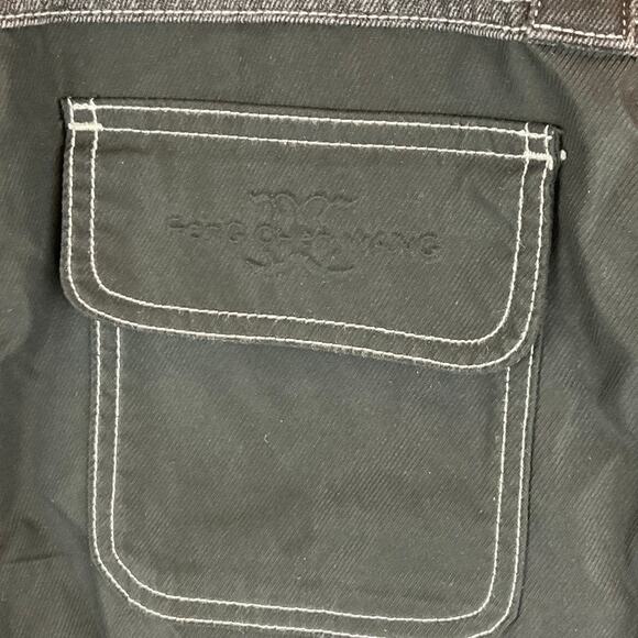 Men's Feng Chen Wang Button-Up Jacket, Light/Dark Black Denim - Size L - Picture 4 of 9